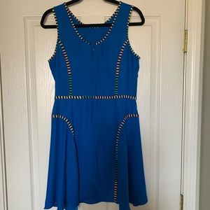 Parker Silk Sleeveless Dress with Trim